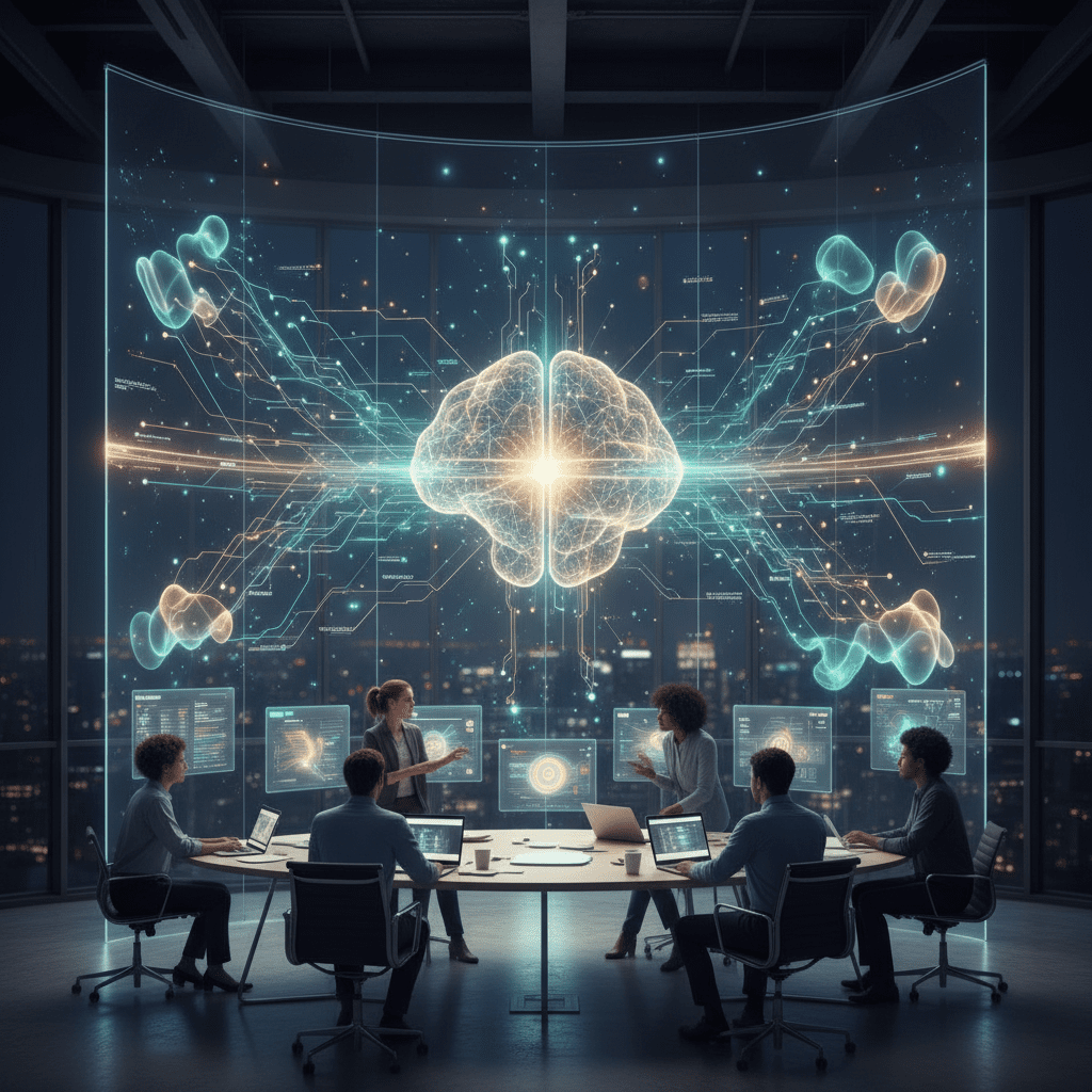 Team having a brainstorm meeting