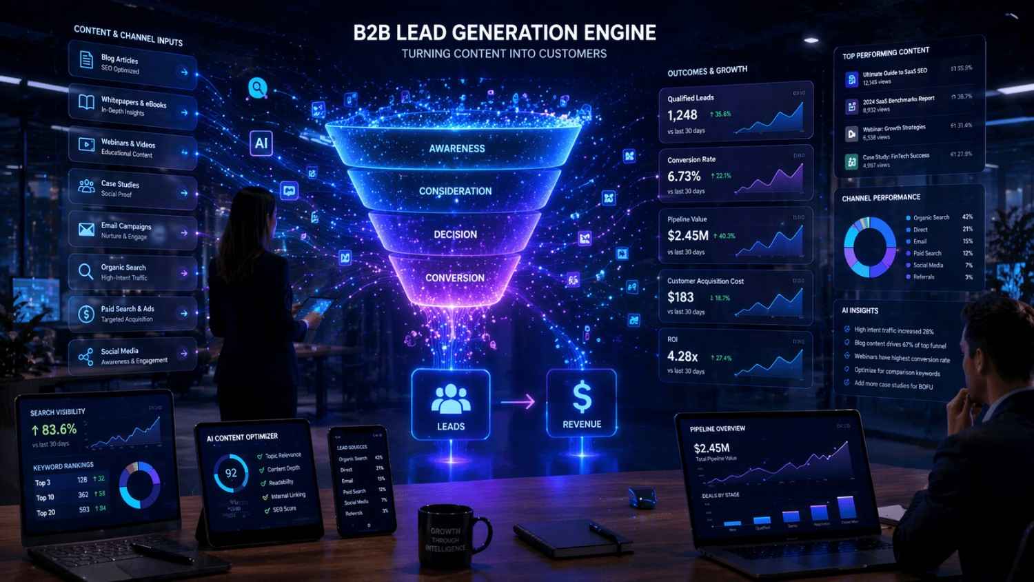 Visual representation of GEO strategies for optimizing content for AI engines