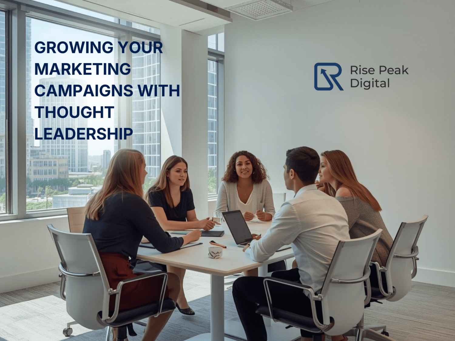 rise peak digital team having a meeting