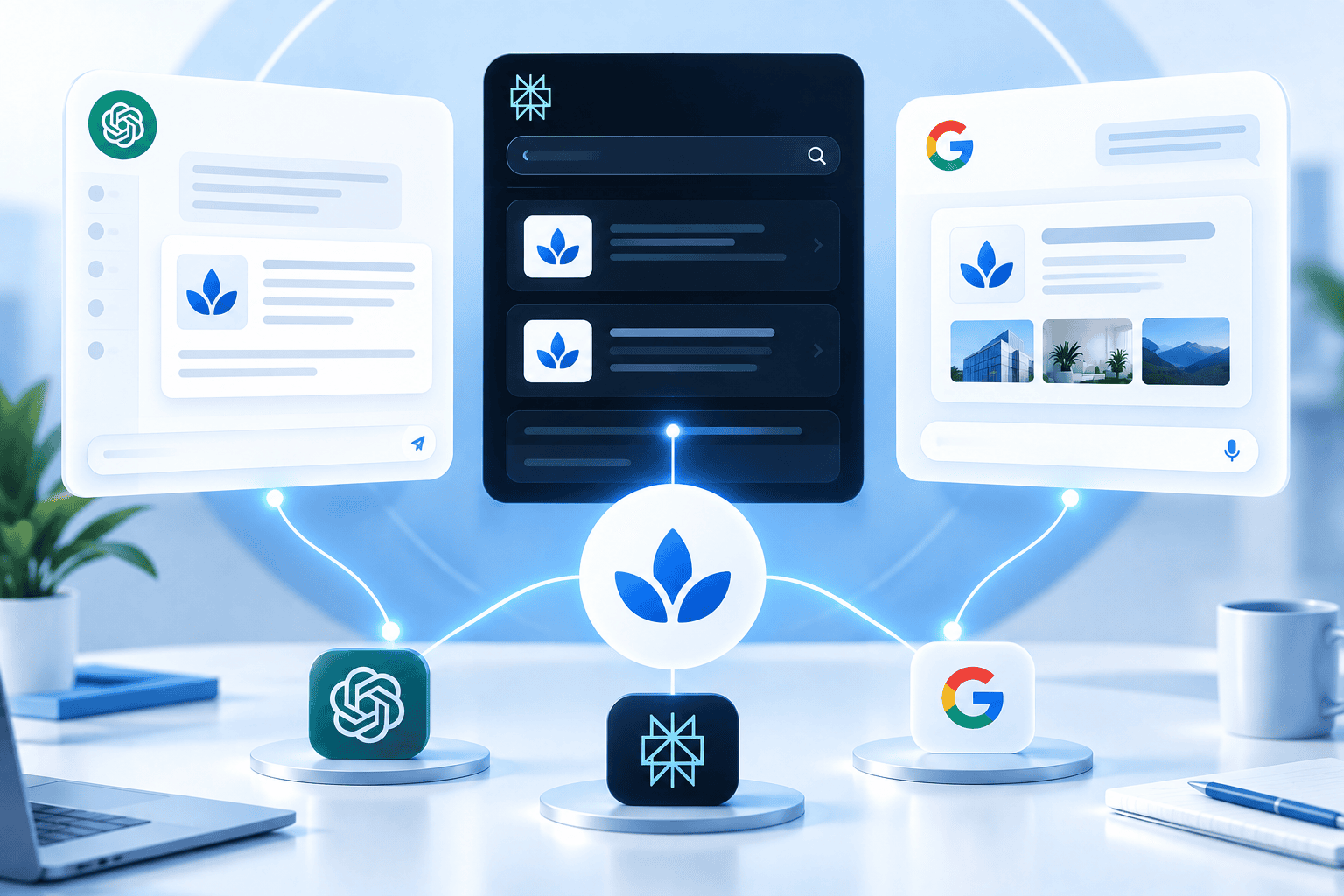 Artificial intelligence optimization showing brand visibility across AI search platforms