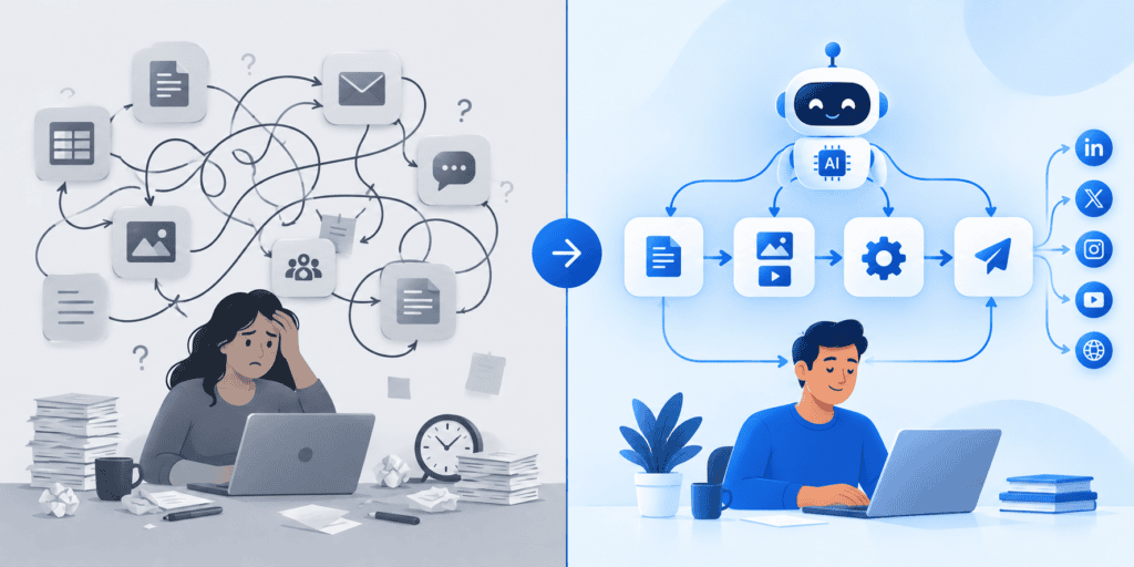 Manual content production versus AI-powered content automation comparison